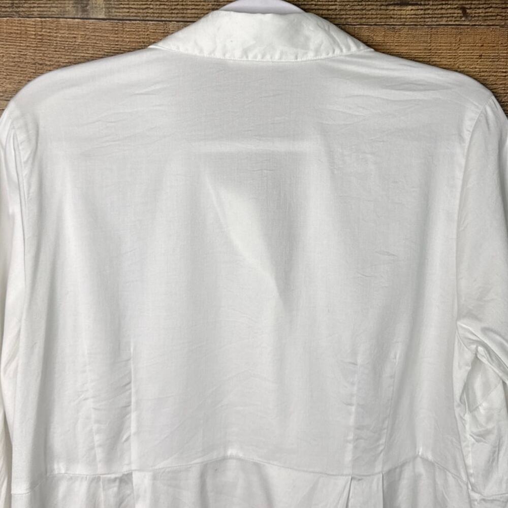 Soft Surroundings Solid White Long Sleeve Button … - image 7